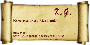 Kovacsics Galamb névjegykártya